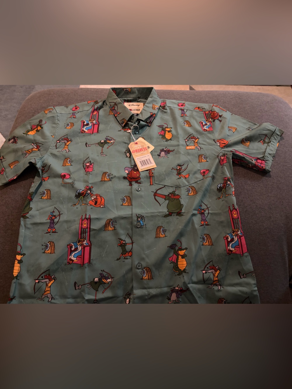 Disney RSVLTS Robin Hood Archrivals Button Down NWT